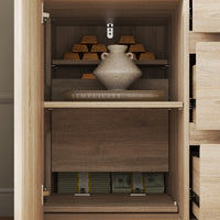 55" Modern Black Sideboard with Hidden Gun Safe & RFID NFC Lock
