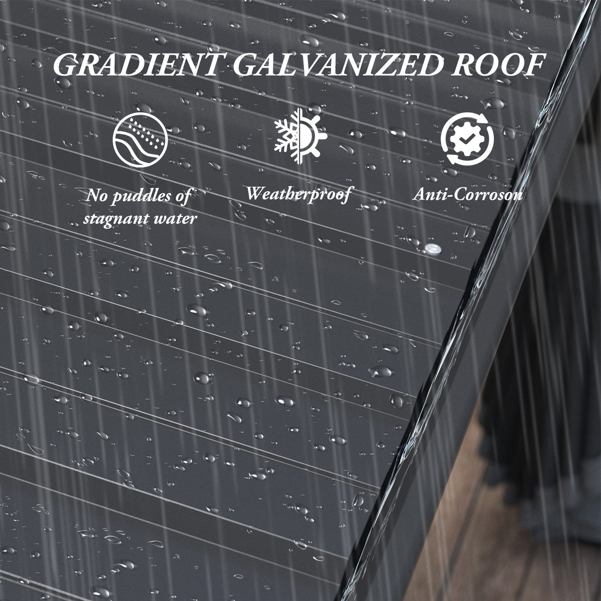 165.7" Modern Black Patio Gazebo with Curtains and Mosquito Net