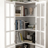 31.5 inches Modern White Wide Corner Home Office Cabinet