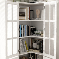 31.5" Modern White Wide Corner Home Office Cabinet