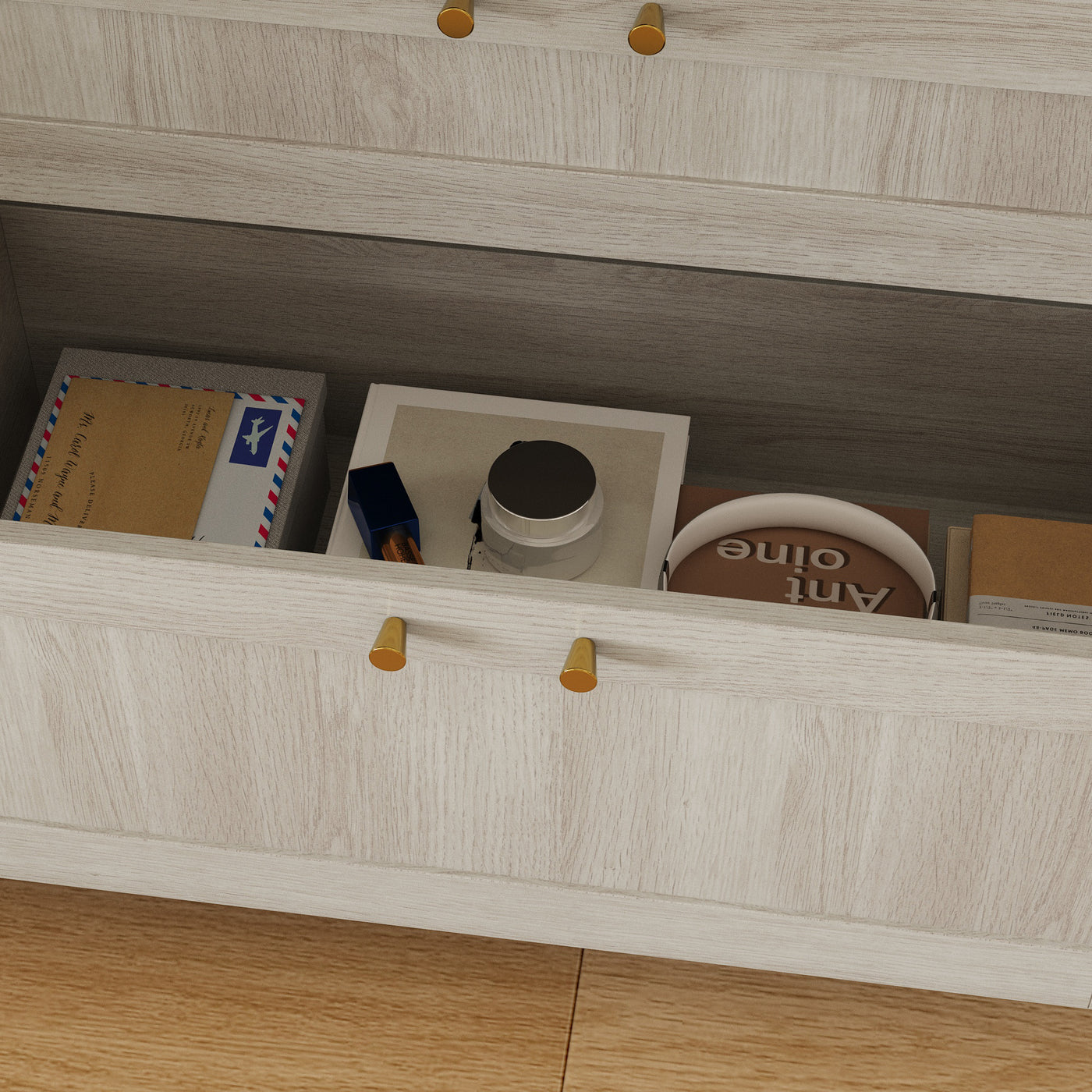 78.7" Modern Display Cabinet with Adjustable Shelves, Frosted Glass Doors and Drawers