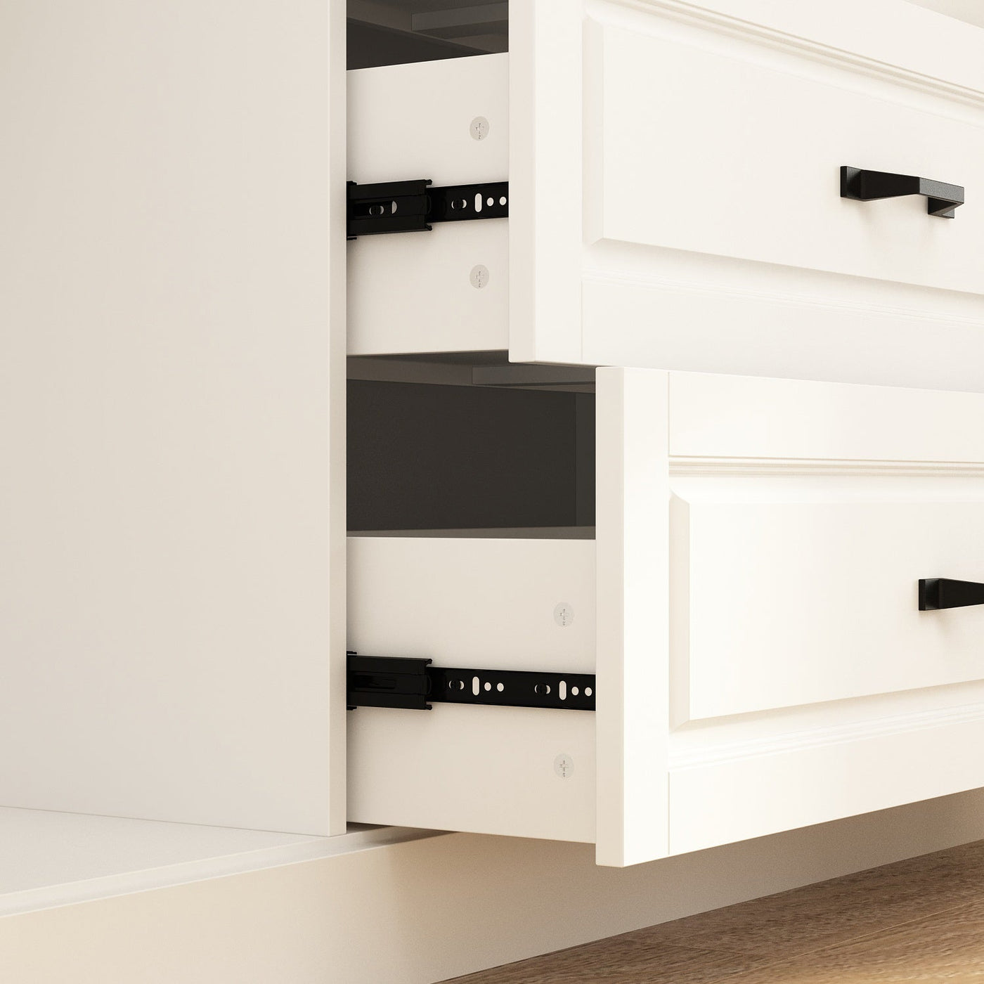 Vila 63" White Display Cabinet & Bookcase with Open Shelf and 3 Drawers