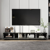 78.7 inch Modern Black Media Console TV Stand with Drop-Down Doors