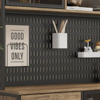 70.9" Industrial Brown Pantry Cabinets With Adjustable Shelves, Drawers