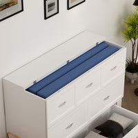 55.1" Modern Minimalist White Fold Out Bed With Power Outlets