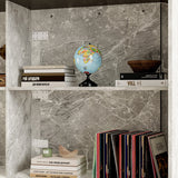 Modern reception desk with marble finish in an office setting