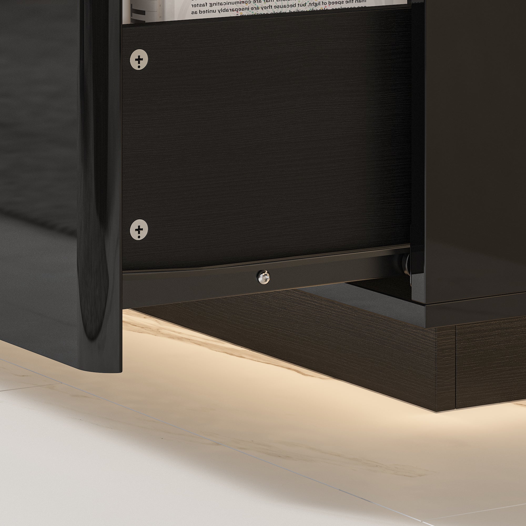 LED TV Stand Console Table Entertainment Center High Gloss