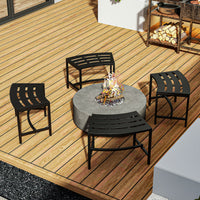 23.9" Industrial Black Outdoor Bench (Set of 4)