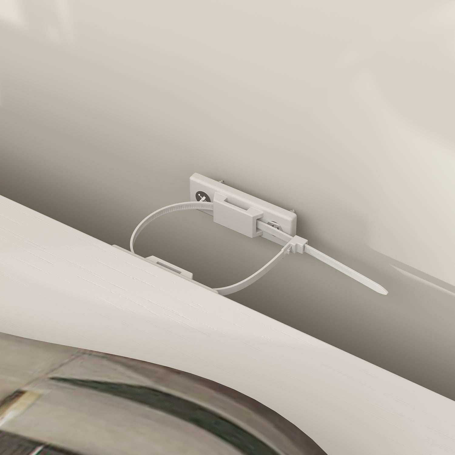 Wood Storage Cabinet Modern Sideboard Stand with 4 Mirrored Glass Doors