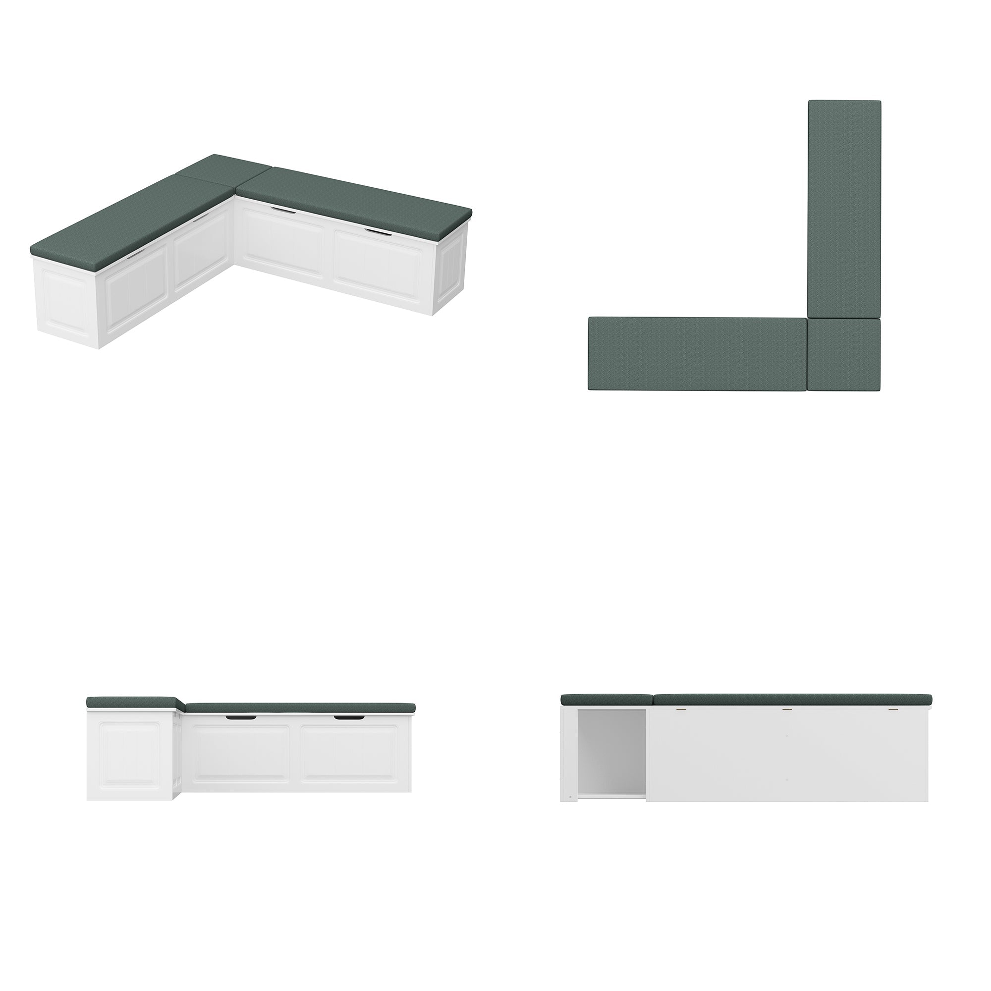 Corner Shoe Bench With Cushion And Storage