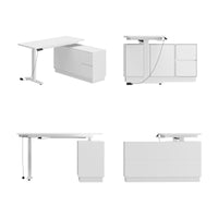 54.3" Minimalist Modern White Standing Desk with Memory Presets
