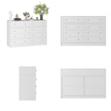 95 inches Modern Glam White Dresser and Vanity With Lights And Versatile Storage