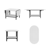 47.2 inch Modern White Coffee Table with Folding Design