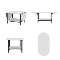 47.2" Modern White Coffee Table with Folding Design