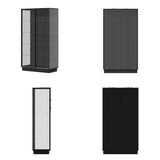 39.4 inches Modern Black 5-Tier Curio Cabinet with Sliding Glass Doors and LED Lights