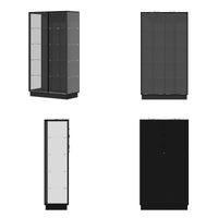 39.4" Modern Black 5-Tier Curio Cabinet with Sliding Glass Doors and LED Lights