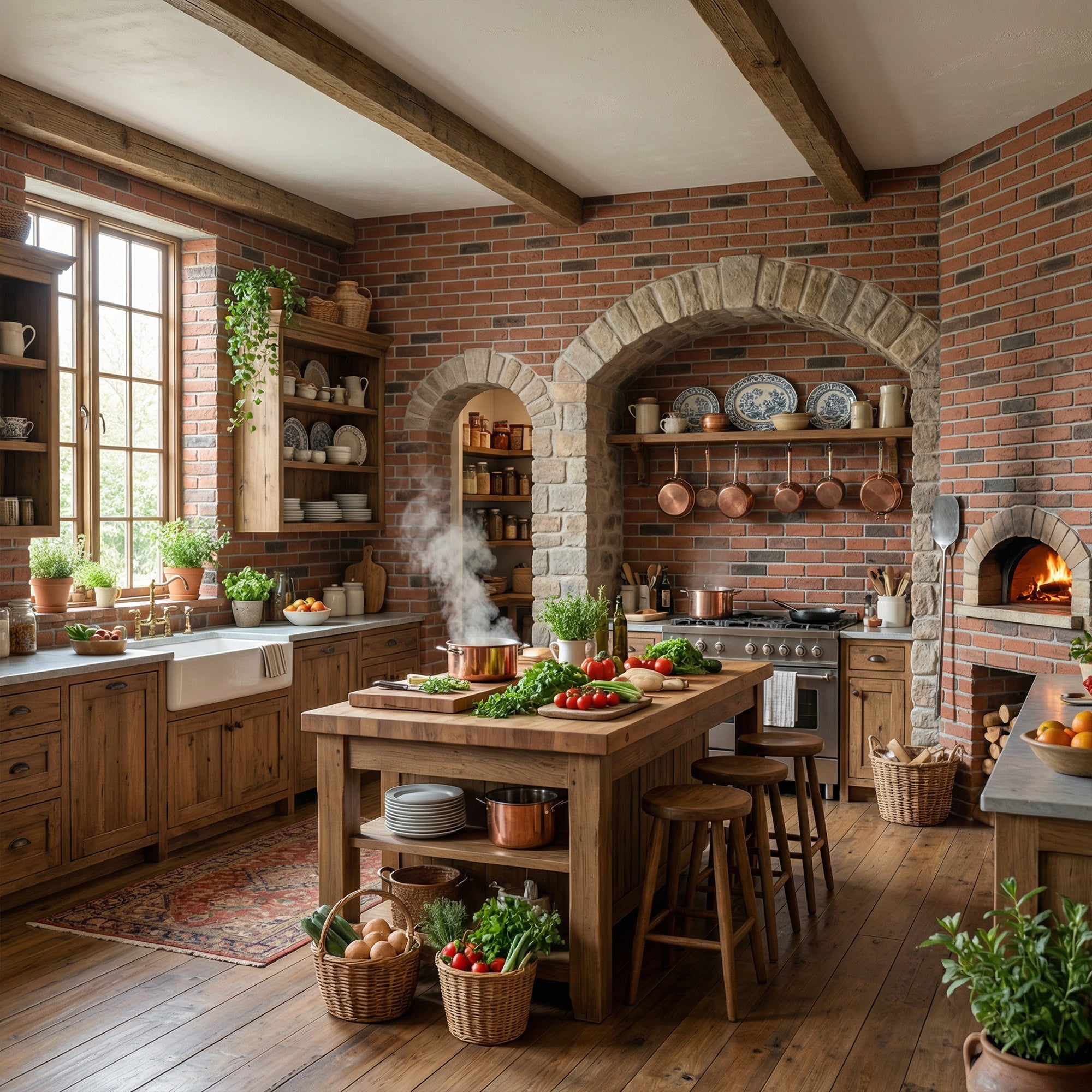 Brown 3D Artificial Brick Wall Panels Set of 18, Lightweight Foam Decor Panels for Indoor & Outdoor