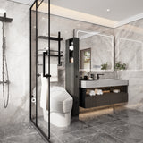 6.7 inch Slim White Narrow Bathroom Storage Cabinet with Shelves & 2 Drawers