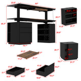 63" Modern Standing Desk with Pegboard Organizer and Keyboard Tray