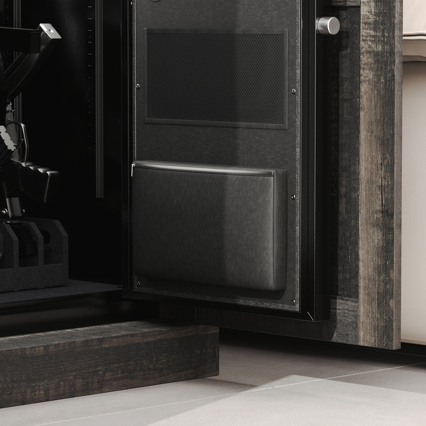 62" Modern Black Gun Safe Storage Cabinet with Sensor Light and Pistol Rack