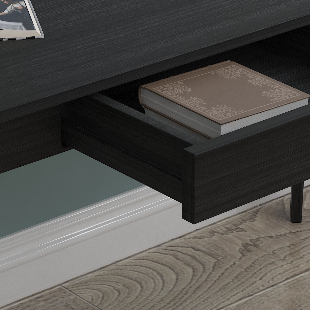 Wooden Minimalist Writing Desk White Study Table for Office 39.4"W