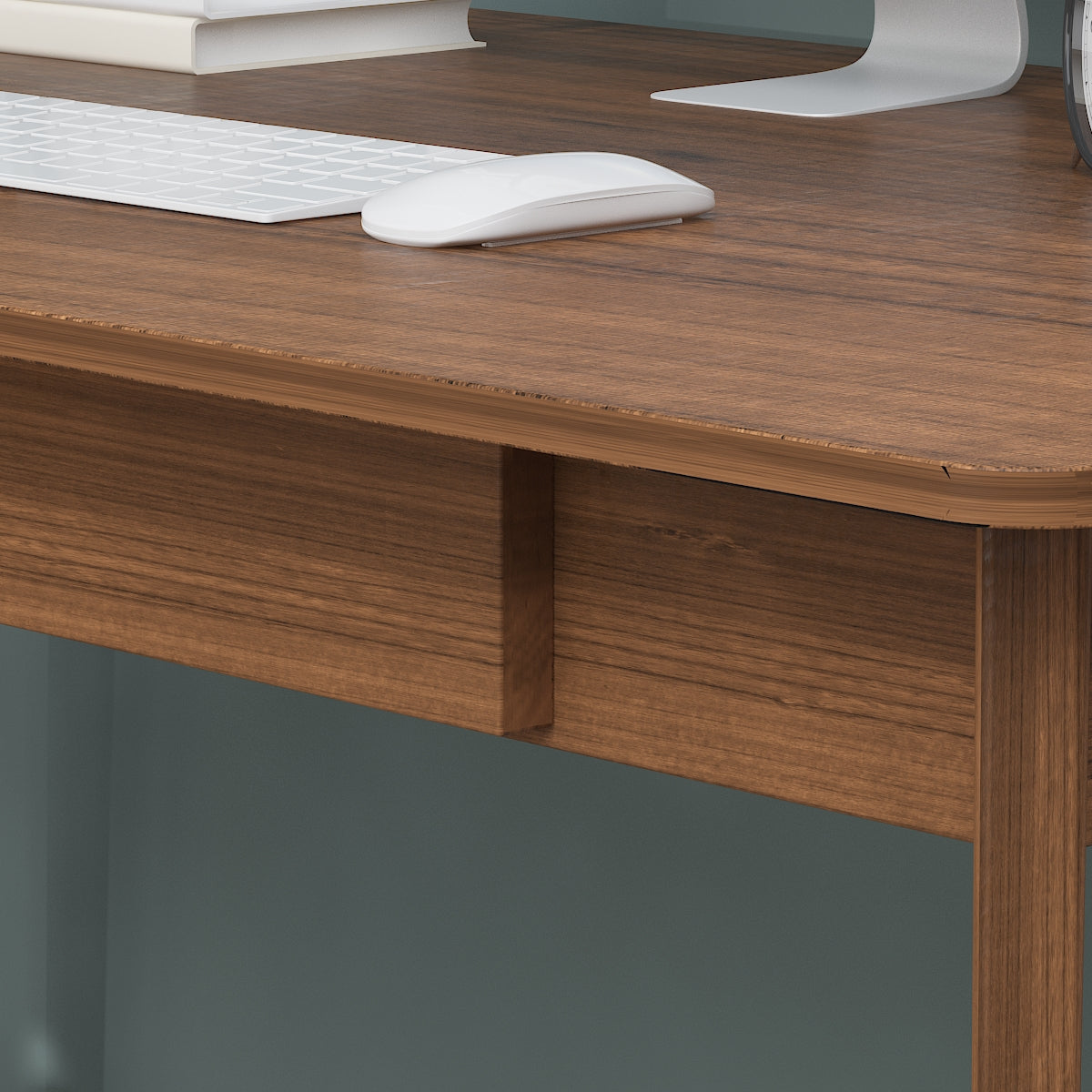 Wooden Minimalist Writing Desk White Study Table for Office 39.4"W