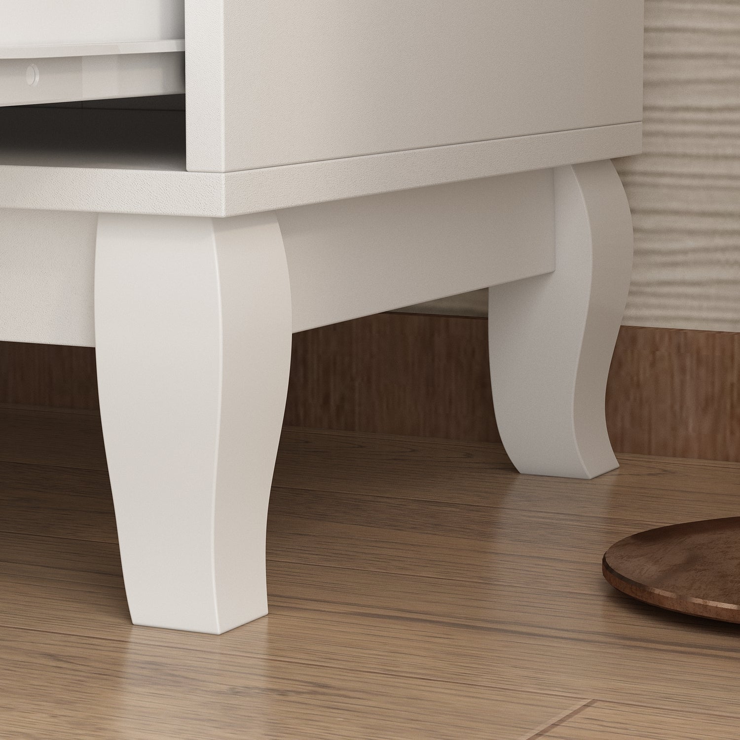 Modern White Finish Double Dresser 6-Drawer Cabinet for Hallway Entryway Living Room