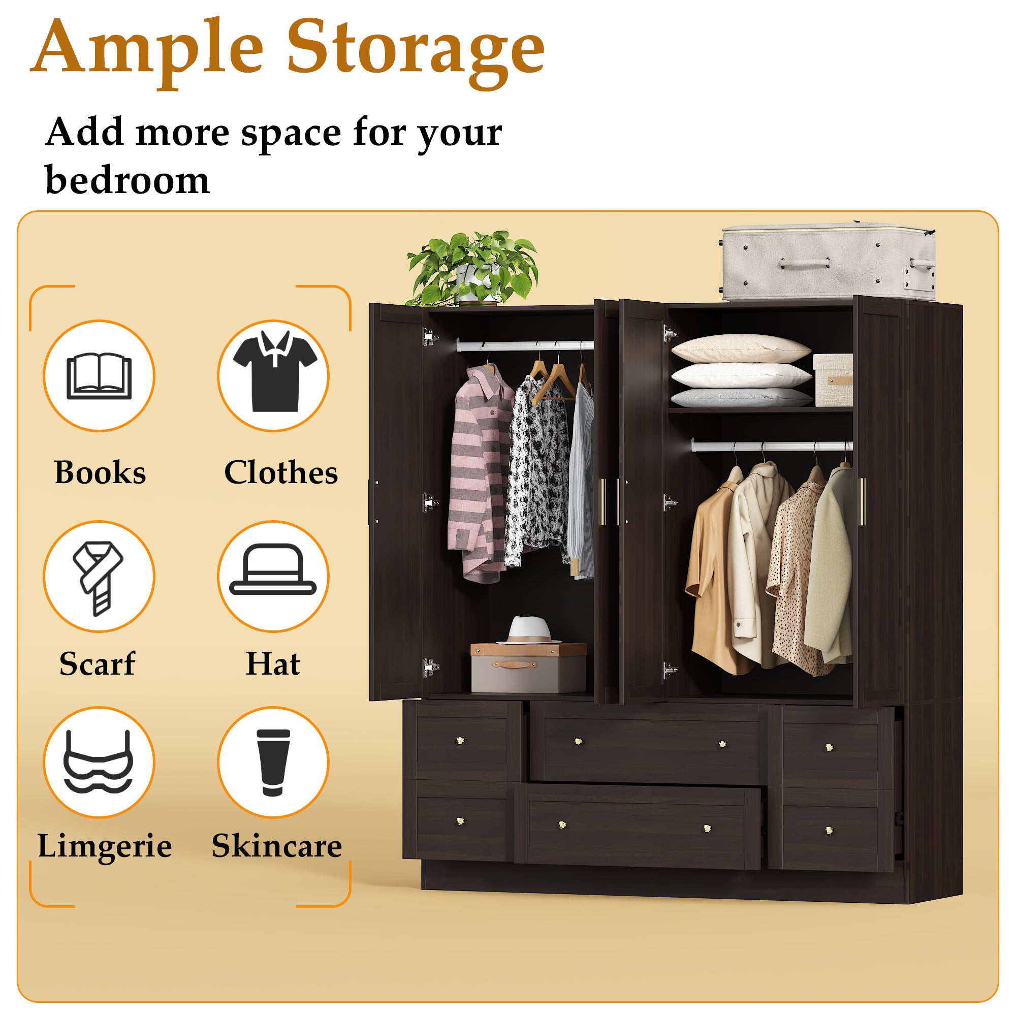 4-Door Wardrobe With Optimized Storage