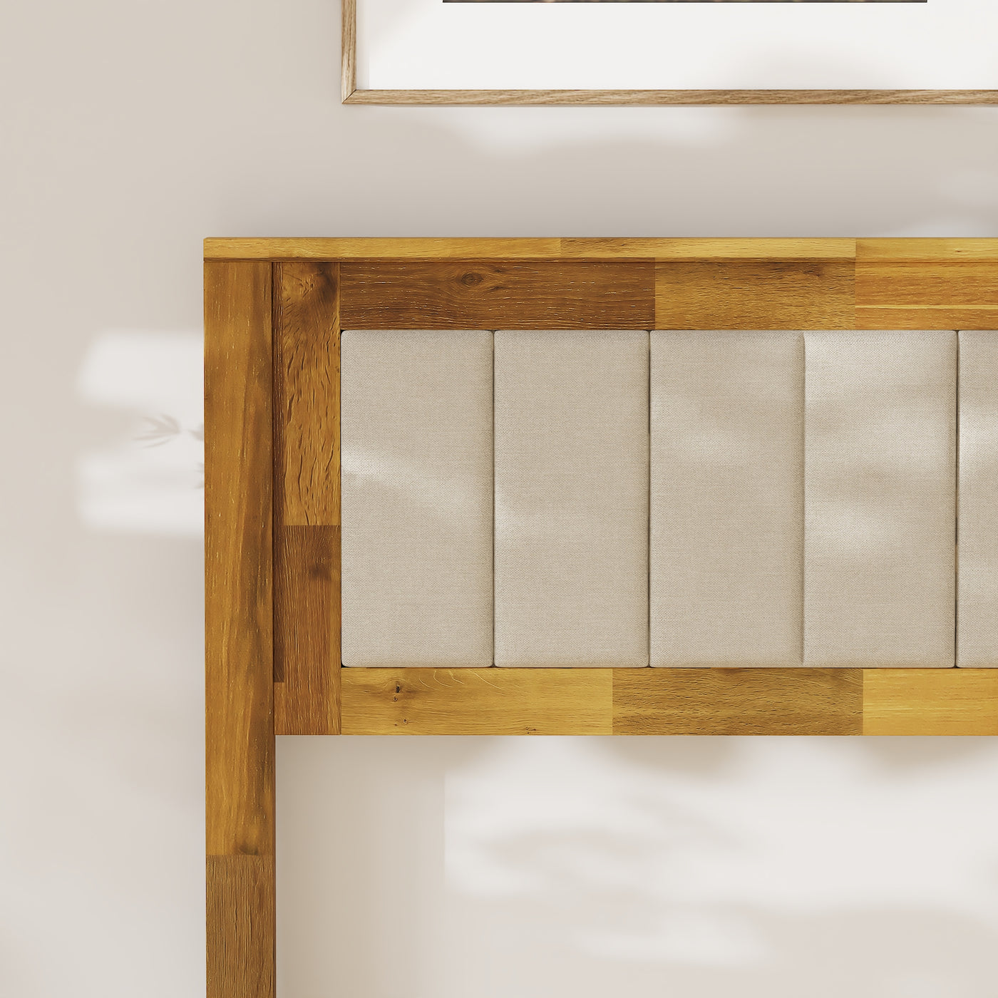 60.8" Modern Beige Platform Bed with Storage Drawers and Comfortable Headboard