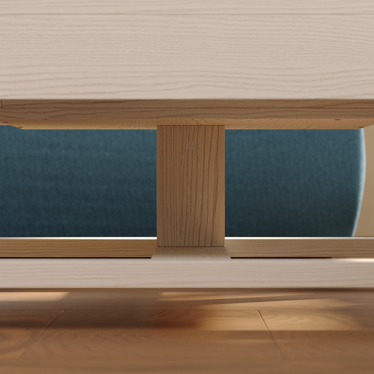 43.3 inch Modern Gray Square Coffee Table with Fluted Design