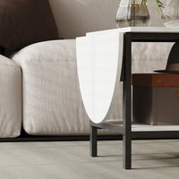47.2" Modern White Coffee Table with Folding Design