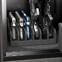 62" Modern Black Gun Safe Storage Cabinet with Sensor Light and Pistol Rack