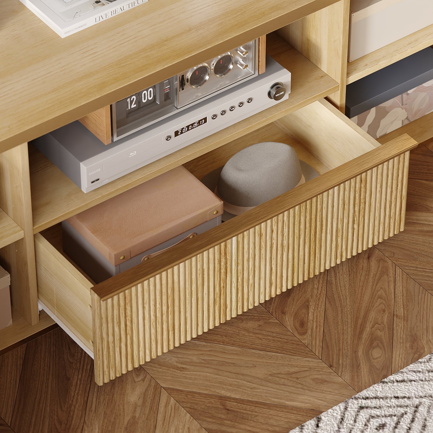 70'' W Symmetric L-Shaped TV Stand Media Console - Elevated Style Meets Everyday Entertainment