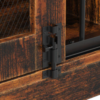 47.2" Heavy-Duty Brown Dog Crate with Barn Doors and Steel Frame