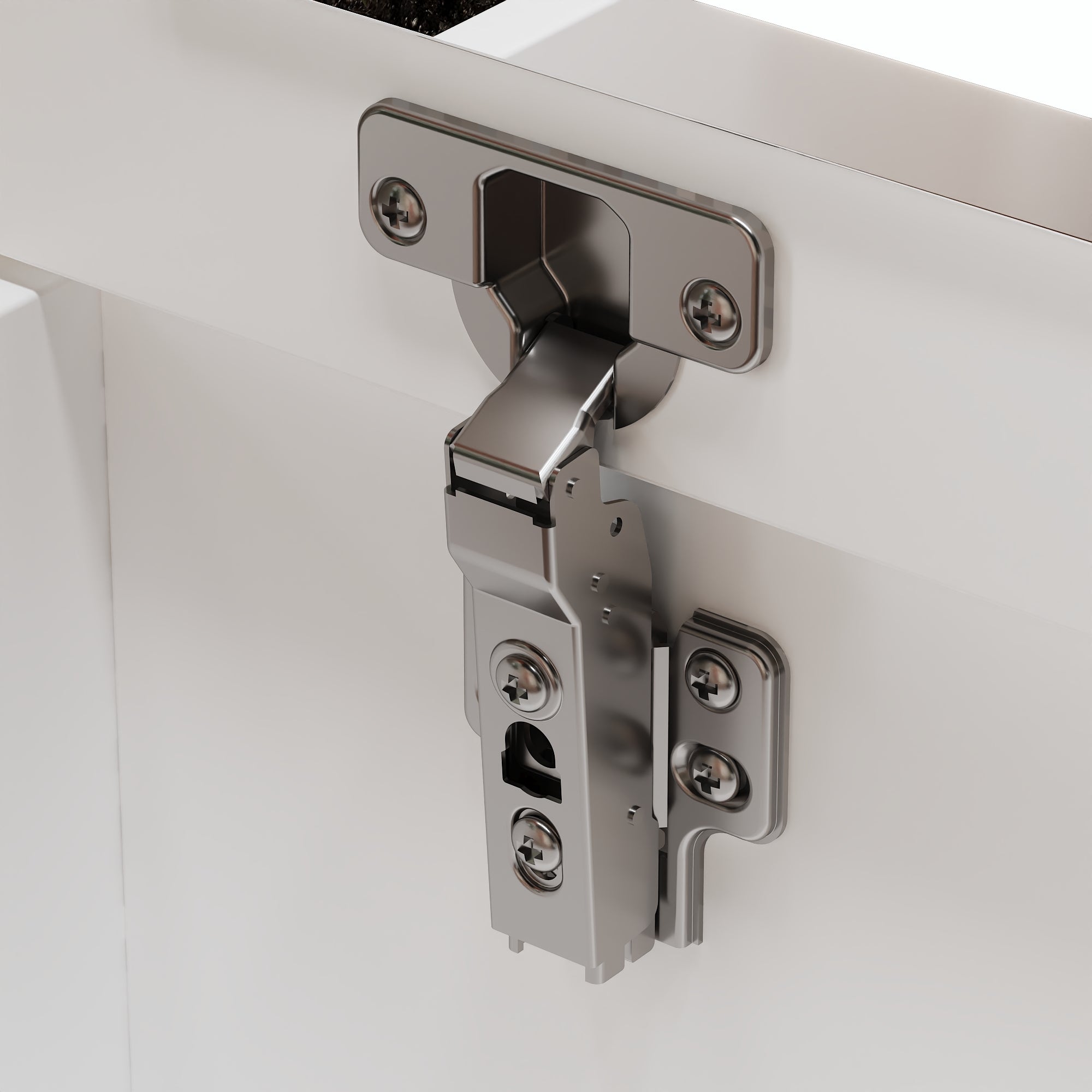 18.9 inches Modern White Vanity Desk With Light Flip Top Mirror And Comfortable Bench