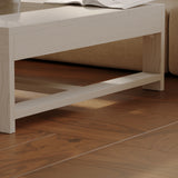 43.3 inch Modern Gray Square Coffee Table with Fluted Design