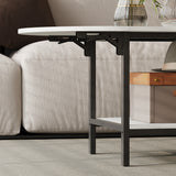 47.2 inch Modern White Coffee Table with Folding Design