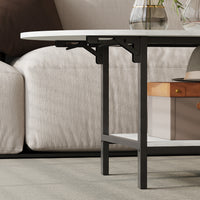 47.2" Modern White Coffee Table with Folding Design