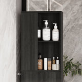 6.7 inch Slim White Narrow Bathroom Storage Cabinet with Shelves & 2 Drawers