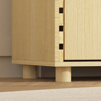 47.2" Rustic Natural Wood Sideboard with 6 Drawers & 3 Shelves