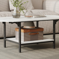 47.2" Modern White Coffee Table with Folding Design