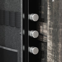 62" Modern Black Gun Safe Storage Cabinet with Sensor Light and Pistol Rack