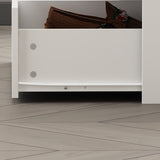 62 inches Modern White 14-Drawer Chest with Tempered Glass Top