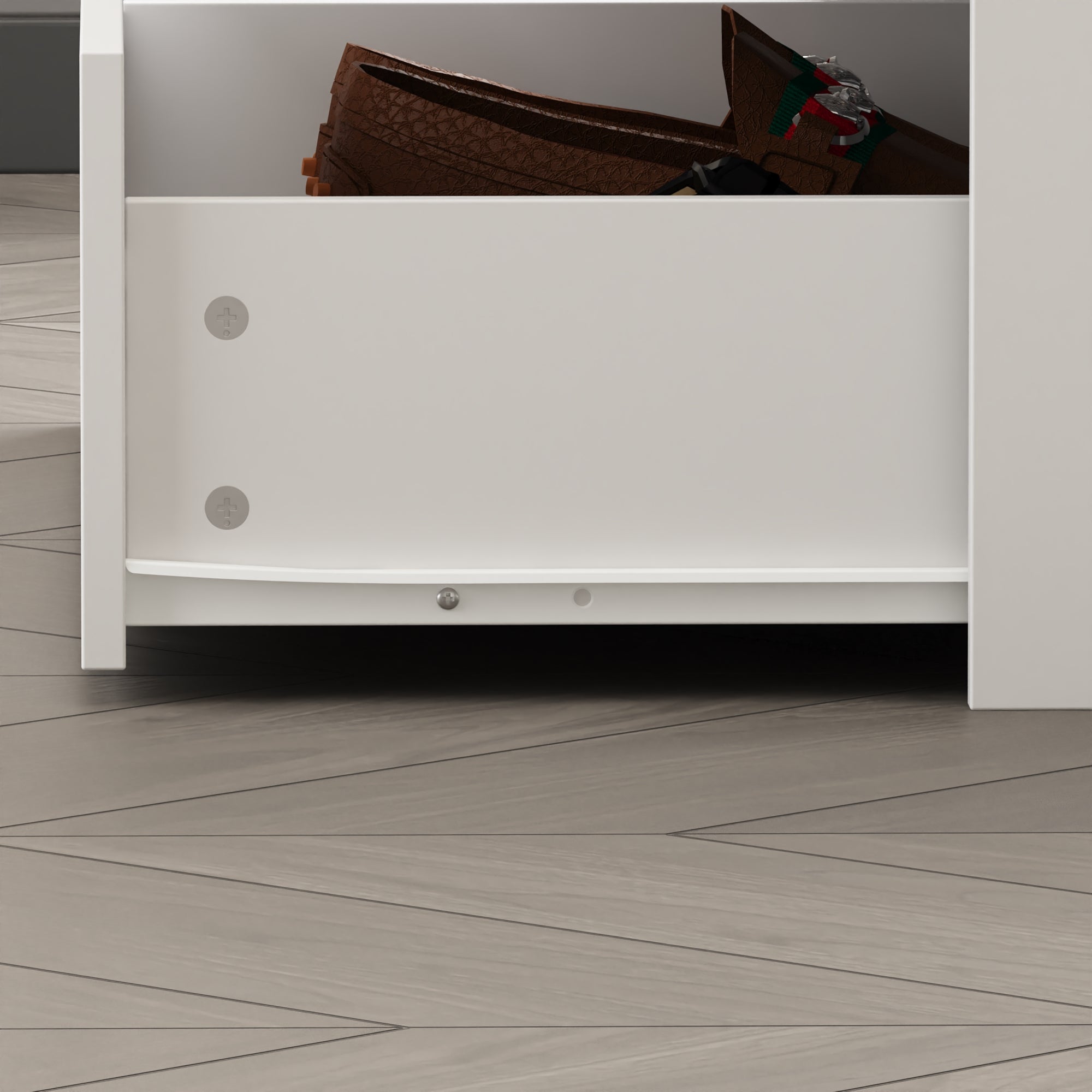 14-Drawer 1-Shelf Chest With Graceful Design And Tempered Glass Top