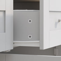 55" Modern White Sideboard Buffet Cabinet with 3 Drawers & LED Lights