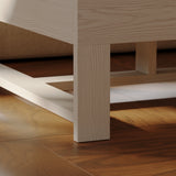 43.3 inch Modern Gray Square Coffee Table with Fluted Design