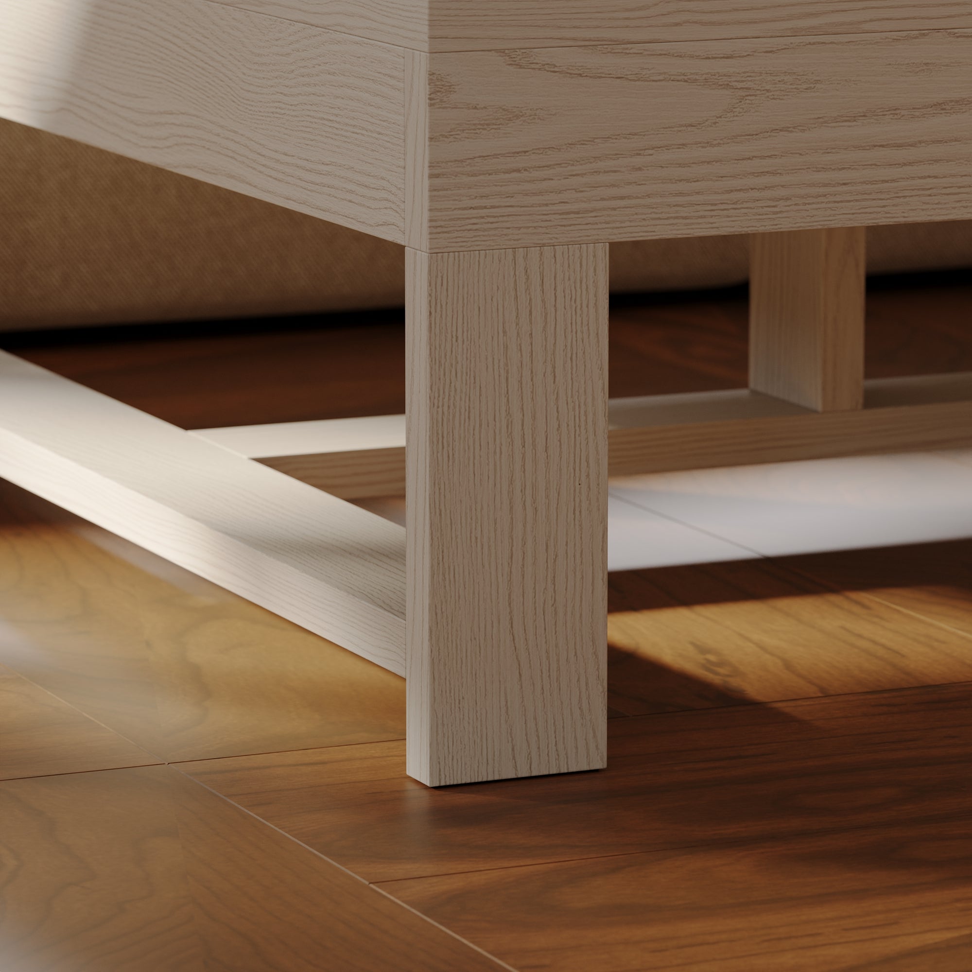 43.3'' Square Coffee Table With Groove Design-Sleek Design Meets Practical Functionality