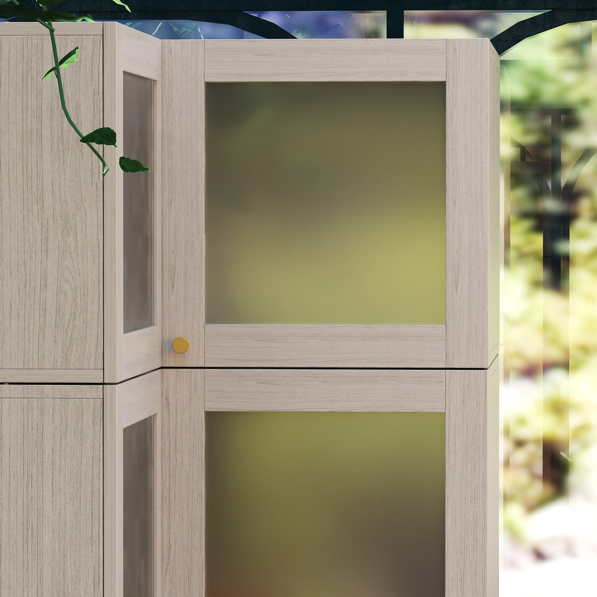 Multipurpose Darlah Corner Armoire with Solid & Manufactured Wood Construction