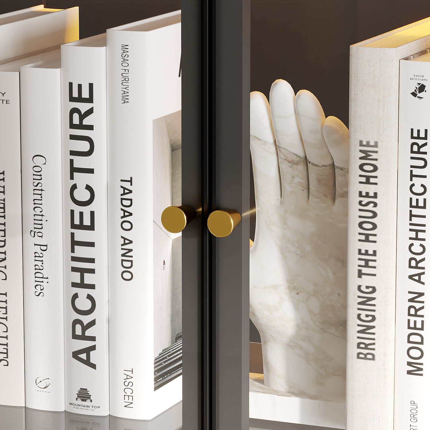 78.7'' H X 31.5'' W Display Bookcase With Led Light & Glass Doors