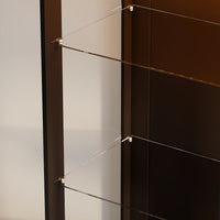 63" Modern Black Display Bookcase with LED Light and Glass Doors